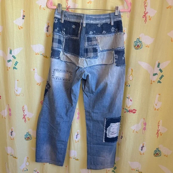 Free People Patchwork Denim Jeans - Picture 2 of 6